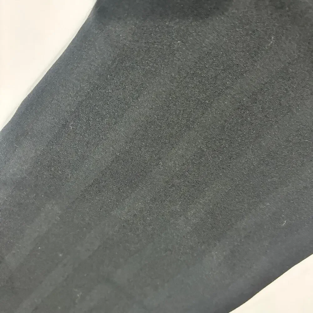 Black Wool Crepe Fabric 3 Yards 60” Wide Solid Dress Suiting No Damage Striped